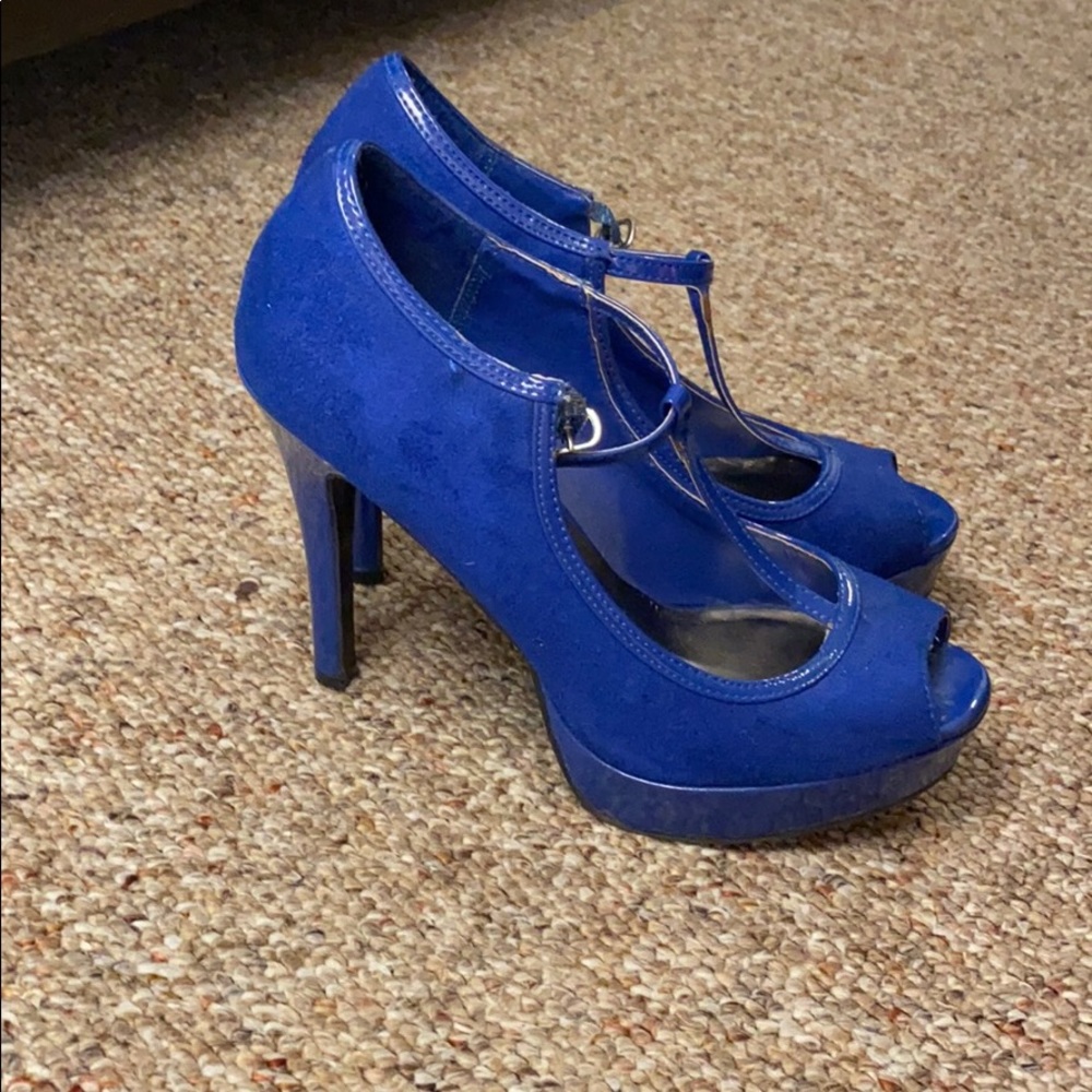 Blue high heels